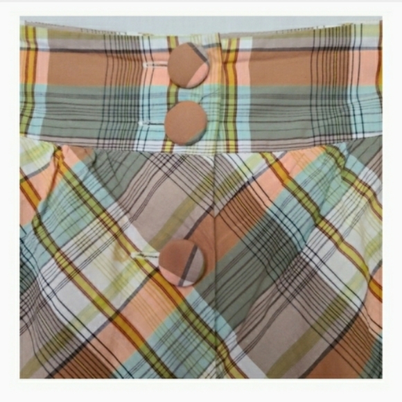 Fossil Vintage Skirt Plaid Button Front Belt Loop - Picture 7 of 8